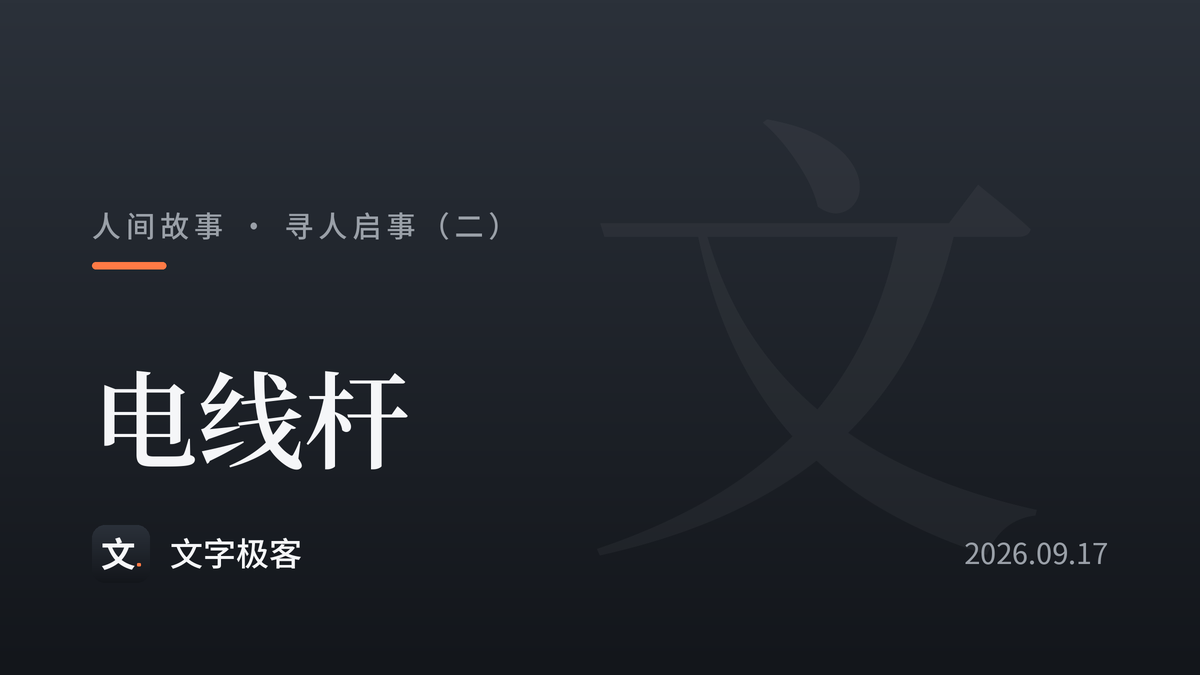 寻人启事（二）：电线杆