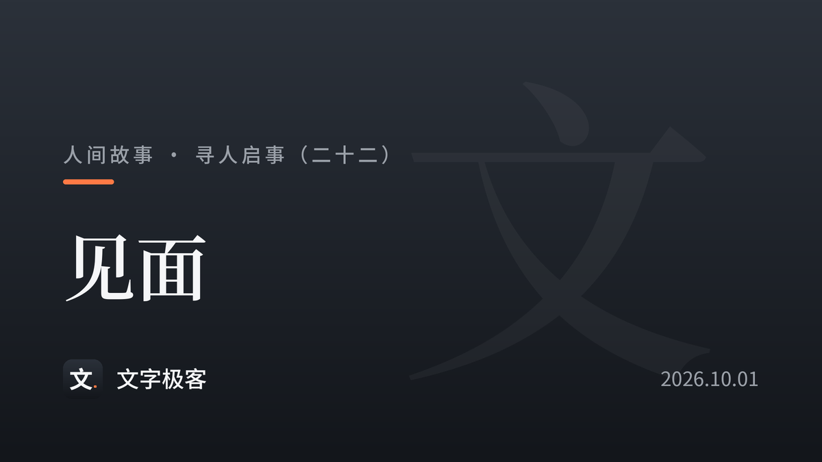 寻人启事（二十二）：见面