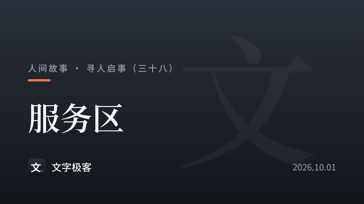 寻人启事（三十八）：服务区